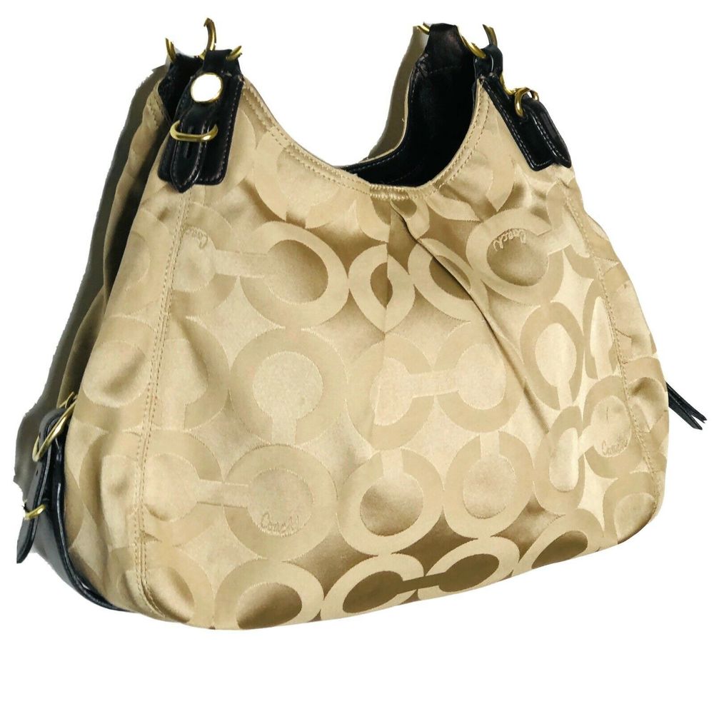 Coach Signature G1082-15757 Silver Sateen Hobo bag